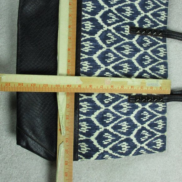 Label Rachel Roy Tote Large Blue and Black faux Leather - Picture 13 of 16